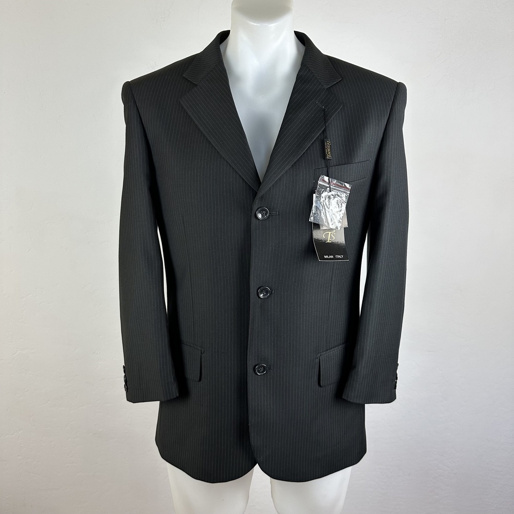 NWT Tessori Pinstripe Super 150s Hand Tailored Sport Jacket